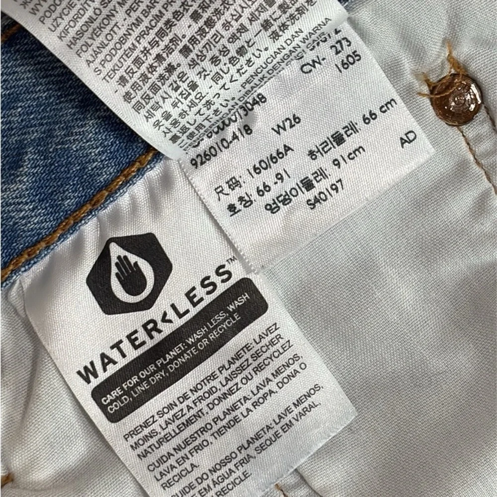 Levi’s Premium 501 Distressed Cutoff Denim Shorts Button Fly Raw Hem W26